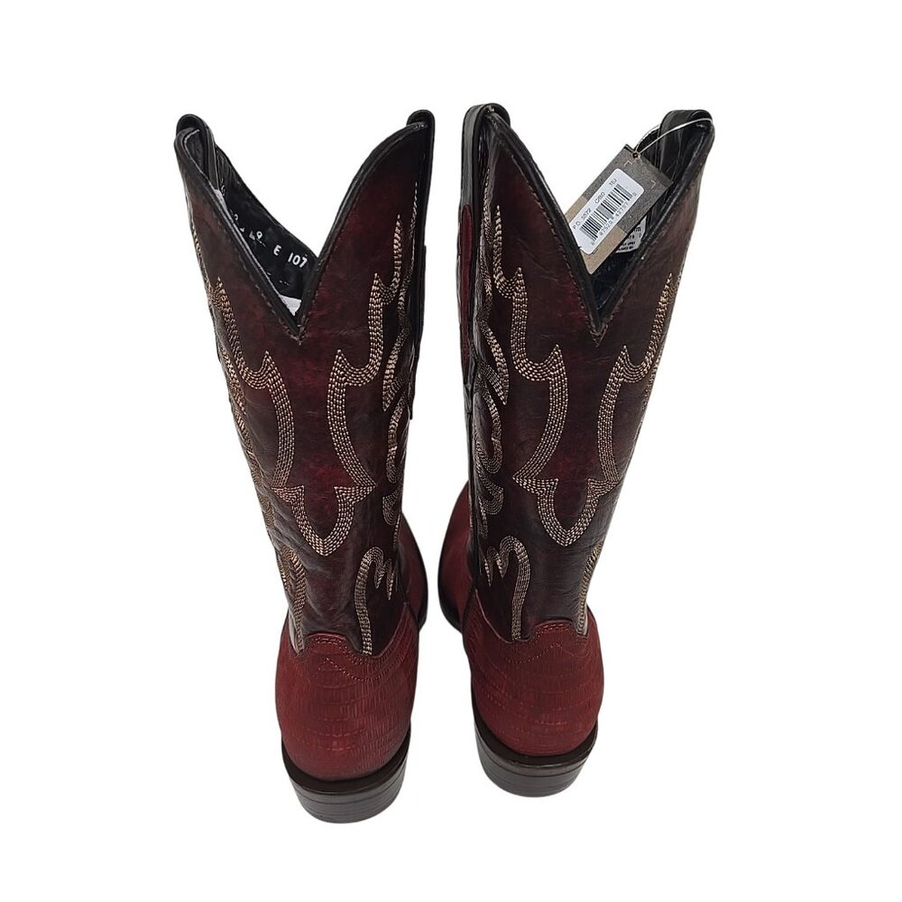 Dingo Men's DI 107 The Duke Snip Leather Pull On Western Boot Cherry Size 9D - Picture 3 of 6